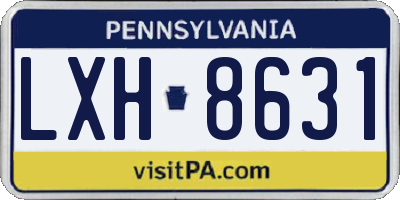 PA license plate LXH8631
