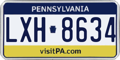 PA license plate LXH8634