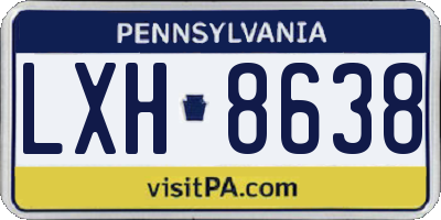 PA license plate LXH8638