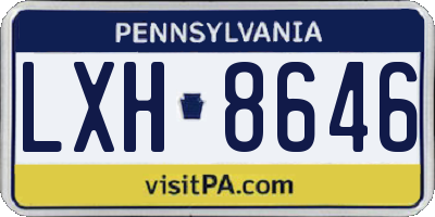 PA license plate LXH8646