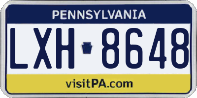 PA license plate LXH8648