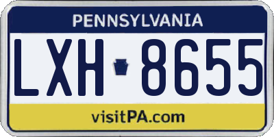 PA license plate LXH8655