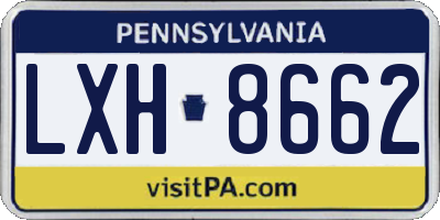 PA license plate LXH8662