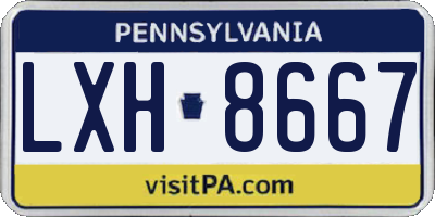 PA license plate LXH8667