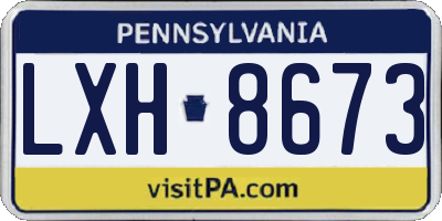 PA license plate LXH8673