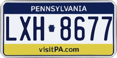 PA license plate LXH8677
