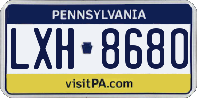 PA license plate LXH8680