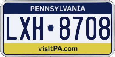 PA license plate LXH8708