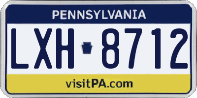 PA license plate LXH8712