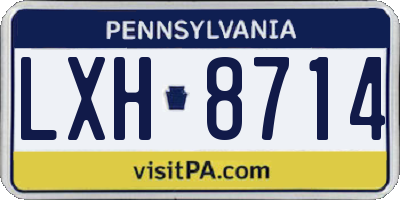PA license plate LXH8714