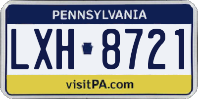 PA license plate LXH8721