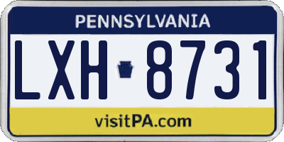 PA license plate LXH8731