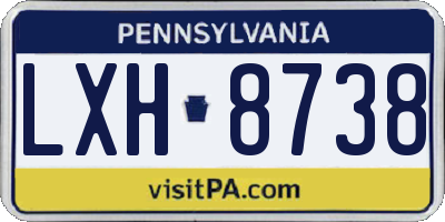 PA license plate LXH8738