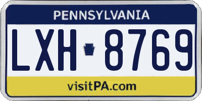 PA license plate LXH8769