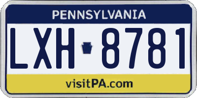 PA license plate LXH8781