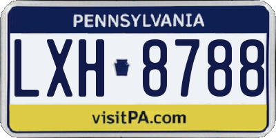 PA license plate LXH8788