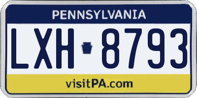PA license plate LXH8793