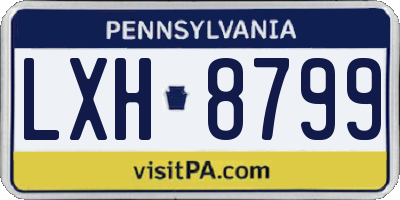 PA license plate LXH8799