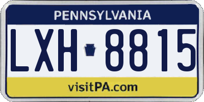 PA license plate LXH8815