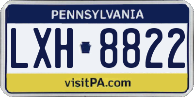 PA license plate LXH8822