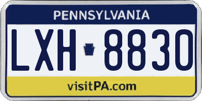 PA license plate LXH8830