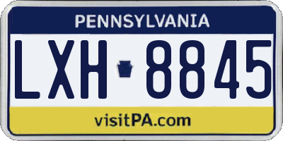 PA license plate LXH8845