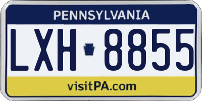 PA license plate LXH8855