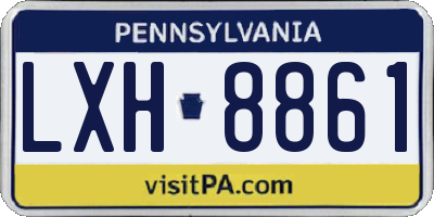 PA license plate LXH8861
