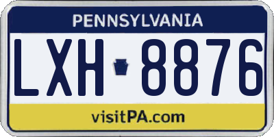 PA license plate LXH8876