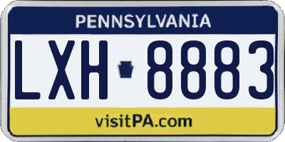 PA license plate LXH8883