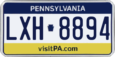 PA license plate LXH8894