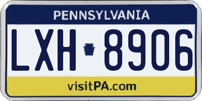 PA license plate LXH8906