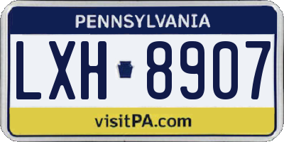 PA license plate LXH8907
