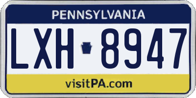 PA license plate LXH8947