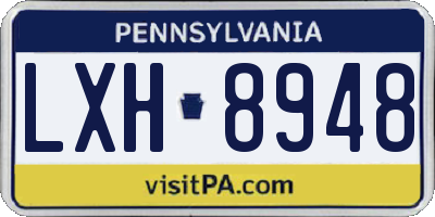PA license plate LXH8948