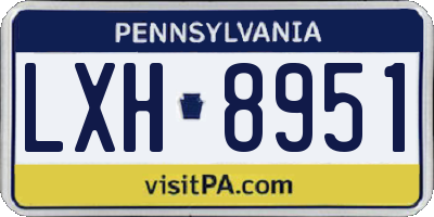 PA license plate LXH8951
