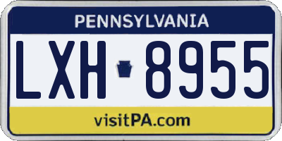 PA license plate LXH8955
