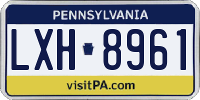 PA license plate LXH8961