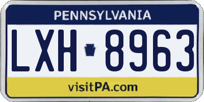 PA license plate LXH8963