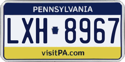 PA license plate LXH8967