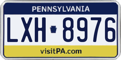 PA license plate LXH8976