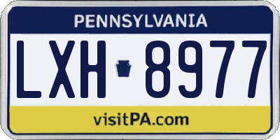 PA license plate LXH8977
