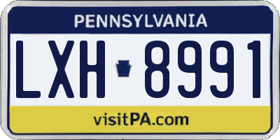 PA license plate LXH8991