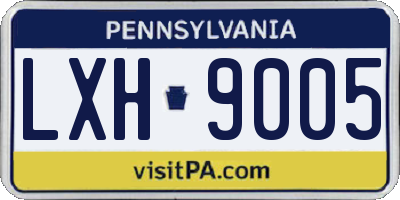 PA license plate LXH9005