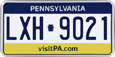 PA license plate LXH9021