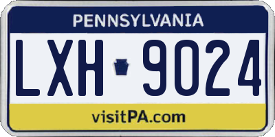 PA license plate LXH9024