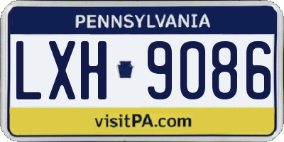 PA license plate LXH9086