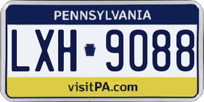 PA license plate LXH9088