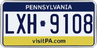 PA license plate LXH9108