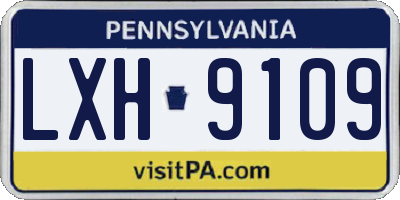 PA license plate LXH9109